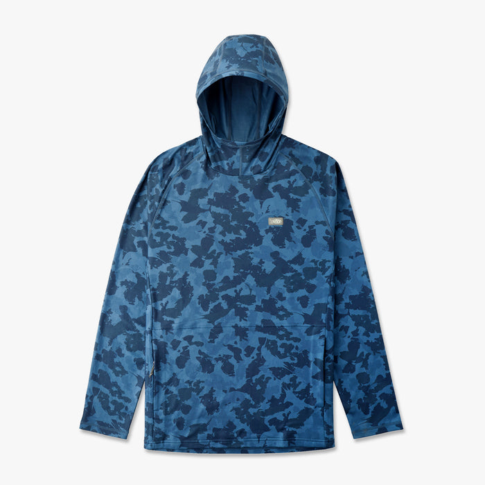 AFTCO - Coastal Layer Pullover Hood Dusk Heather with Blue Logo