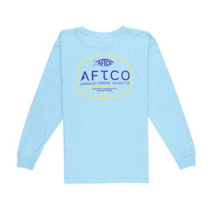 AFTCO Youth LS Handcrafted - Neon Sky Blue Heather