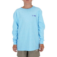AFTCO Youth LS Handcrafted - Neon Sky Blue Heather