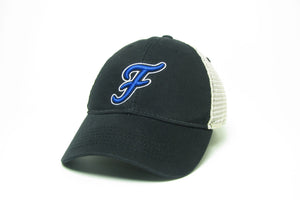 black fairhope "f" baseball cap hat