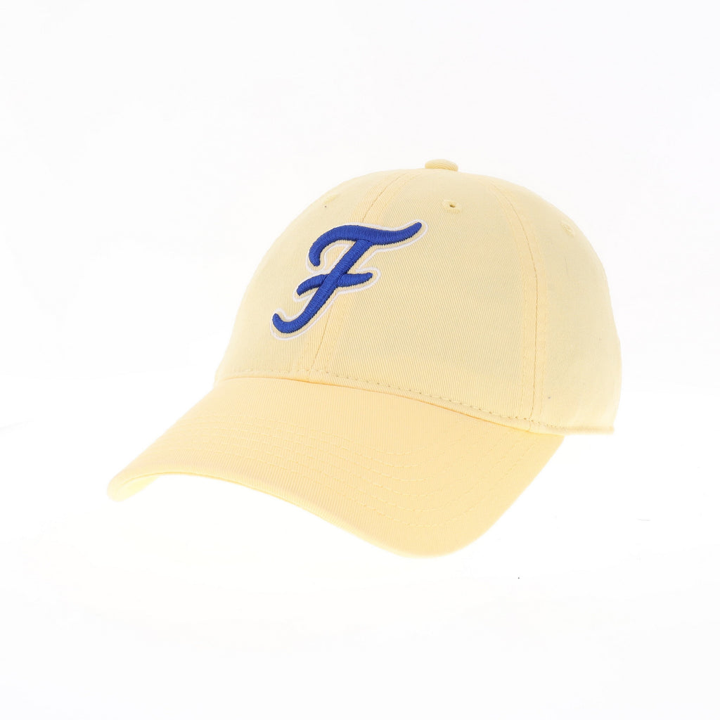 yellow women's fairhope "f" baseball cap hat