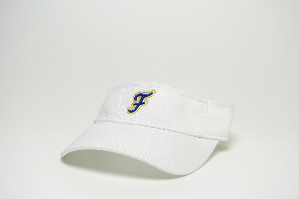 white fairhope "f" visor
