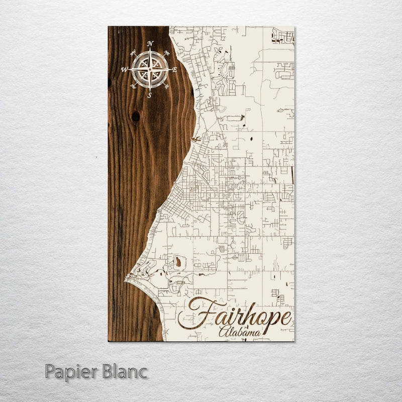 Fire & Pine Custom Wood Maps - Fairhope Collection