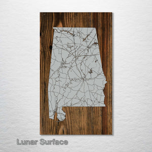 Fire & Pine Custom Wood Maps - Isolated State