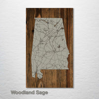 Fire & Pine Custom Wood Maps - Isolated State