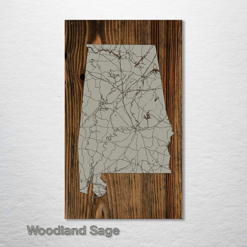 Fire & Pine Custom Wood Maps - Isolated State