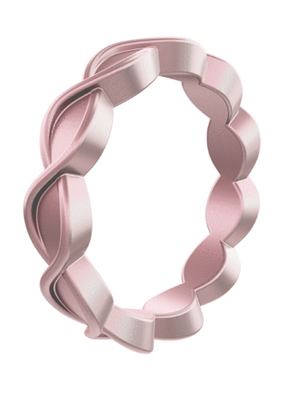 Qalo Women's Eternity Silicone Wedding Ring - Iridescent Pink