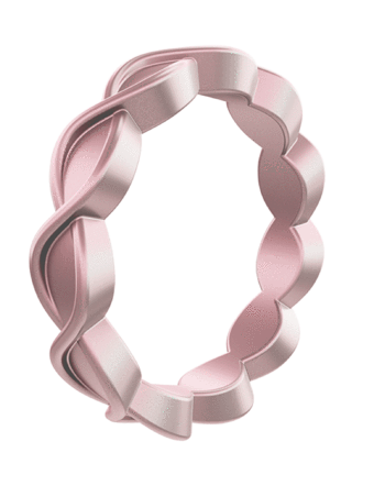 Qalo Women's Eternity Silicone Wedding Ring - Iridescent Pink