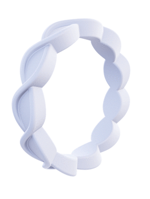 Qalo Women's Eternity Silicone Wedding Ring -  Iridescent Blue QS9-SIB