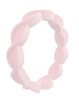 Qalo Women's Eternity Silicone Wedding Ring - Pastel Pink