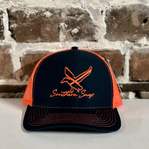Southern Snap Alabama and Auburn Hat  Flag Duck Embroidered Hat