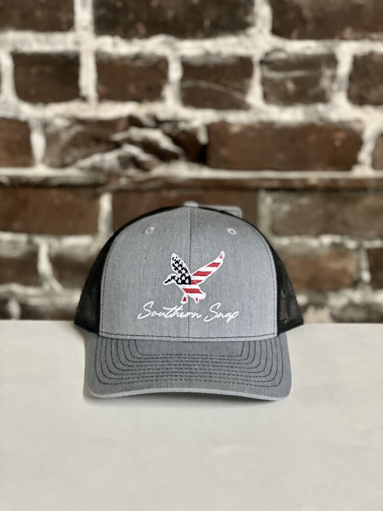 Southern Snap American Flag Duck Embroidered Hat