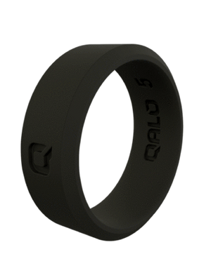 Qalo Women's Modern Black Silicone Wedding Ring -  Black QS9-FSB