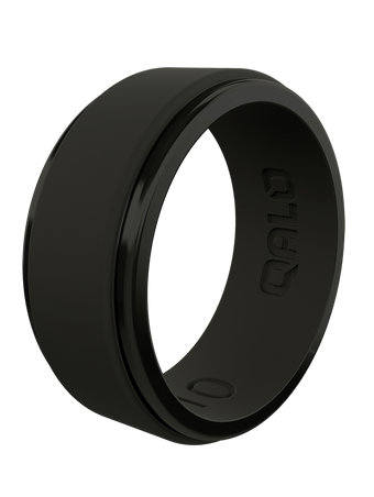 Qalo Standard Men's Polished Step Edge Silicone Ring