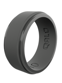 Qalo Standard Men's Polished Step Edge Silicone Ring