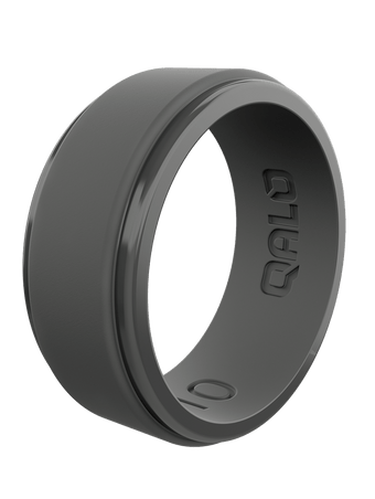 Qalo Standard Men's Polished Step Edge Silicone Ring