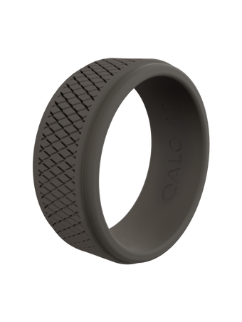 Step Edge Qalo Crosshatch Ring Silicone Ring QALO Men's Step Edge  Comfortable Wedding Band For