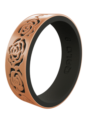 Qalo Women's Metallic Strata Blossom Wedding Ring -  Rose Gold QS9-FVU