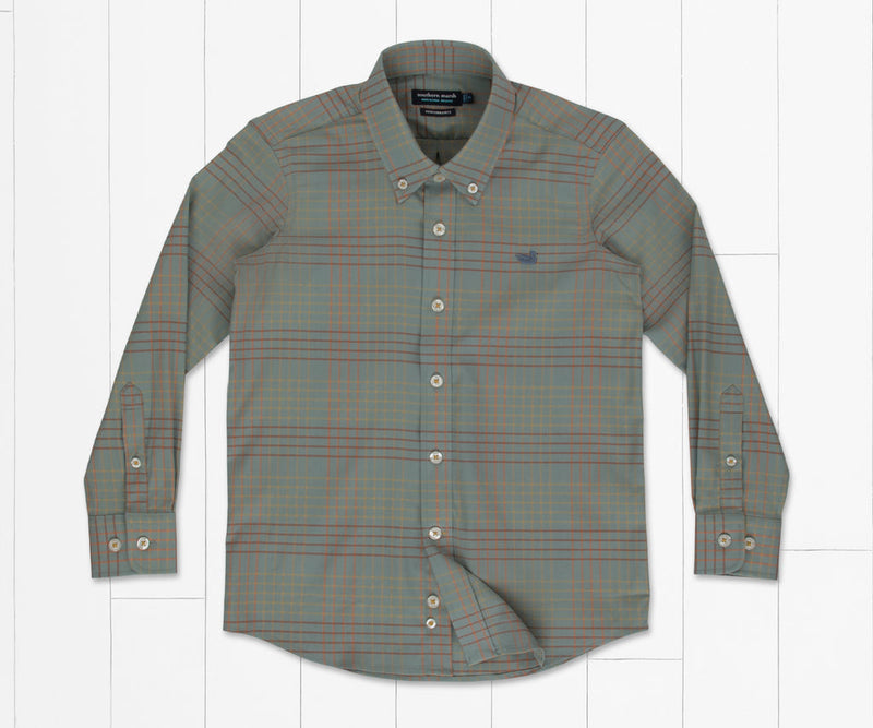 Southern Marsh Youth Winfield Grid Performance Dress Shirt