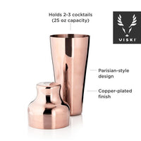 Viski Copper Parisian Cocktail Shaker